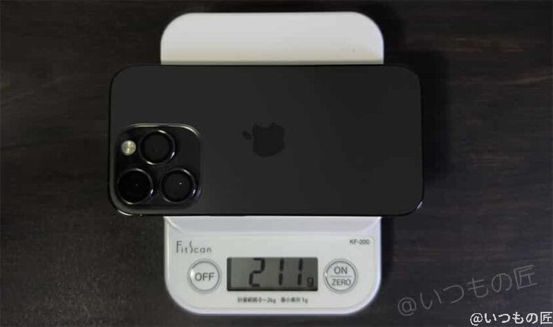 iphone14pro-weight2 | iphone review.jp iPhone14 Proの重さは211gでした。