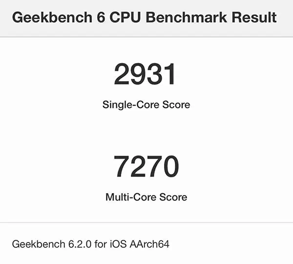 iPhone15 ProのGeekBench6 測定結果２回目