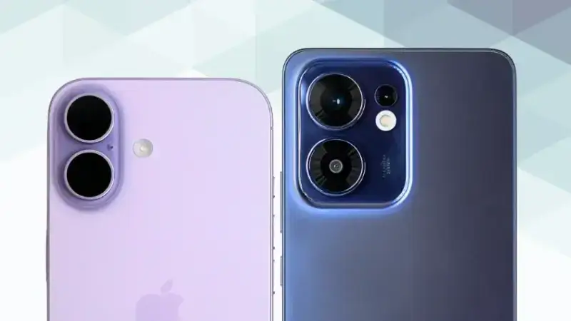 iPhone17とOPPO Reno13 Aの比較 カメラデザイン