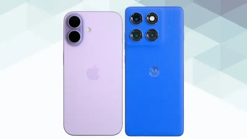 iPhone17とmotorola edge 60 pro 背面デザインの違い